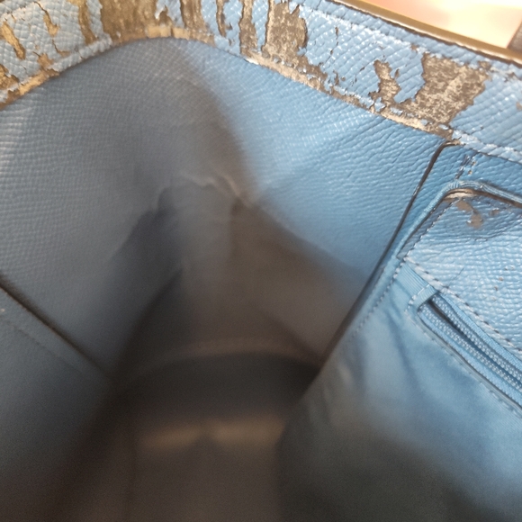 Coach (C4061) Medium Denim Diagonal Horse Carriage Print Coated Canvas Tote Bag - Picture 10 of 16